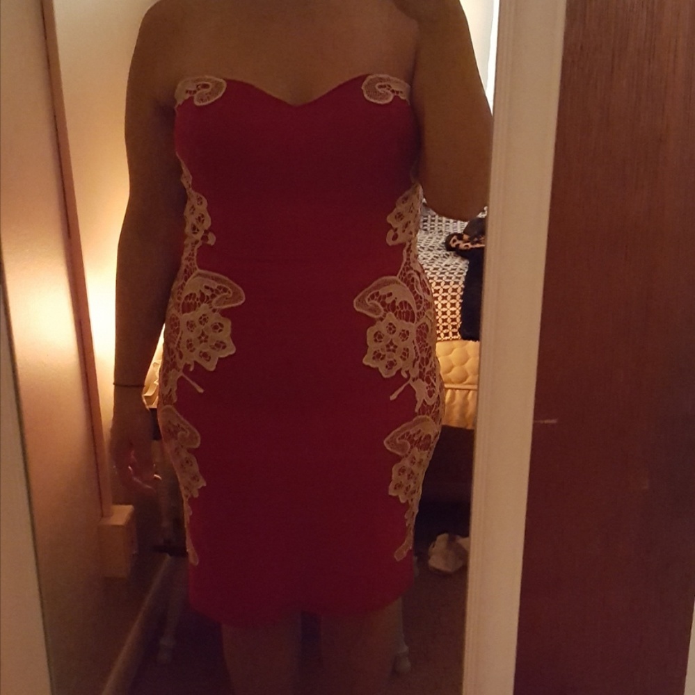 Gorgeous red dress with white lace